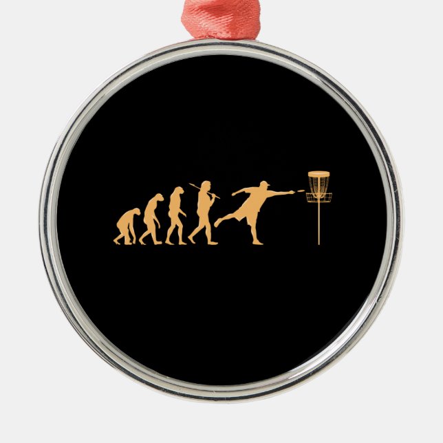 Disc Golf Evolution Metal Ornament (Front)