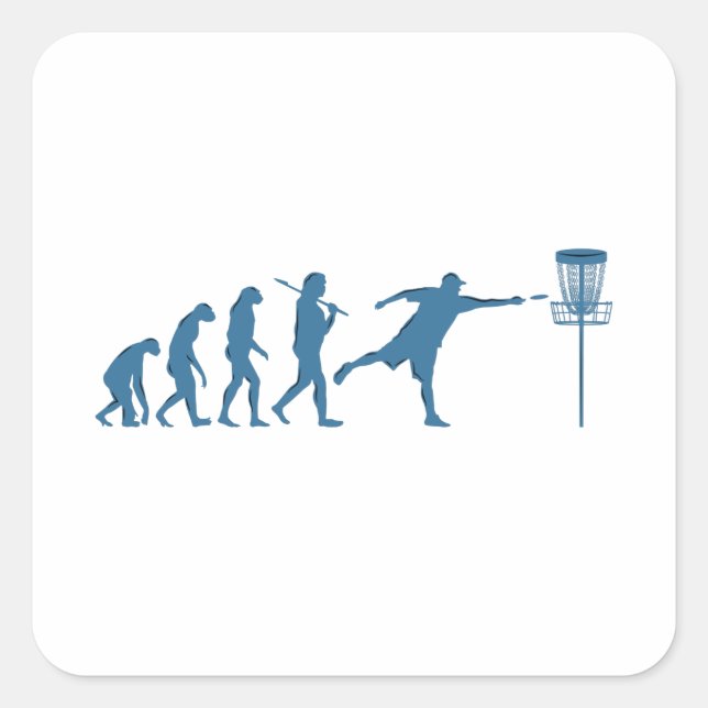 Disc Golf Evolution Square Sticker (Front)