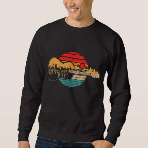 Disc Golf Flying Disc Disc Golf Sunset Guitar Sweatshirt