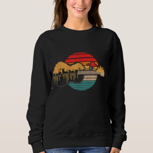 Disc Golf Flying Disc Disc Golf Sunset Guitar Sweatshirt