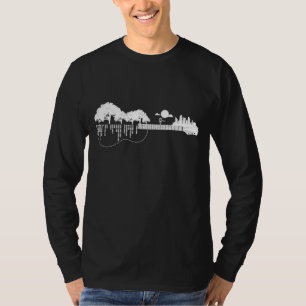 Disc Golf Flying Disc Disc Golf Sunset Guitar T-Shirt