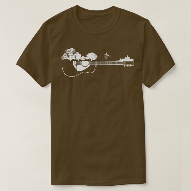 Disc Golf Flying Sunset Guitar Art264 T-Shirt (Design Front)