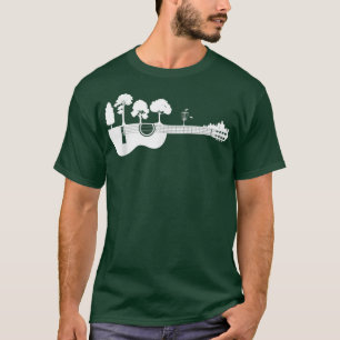 Disc Golf Flying Sunset Guitar Art 642 T-Shirt