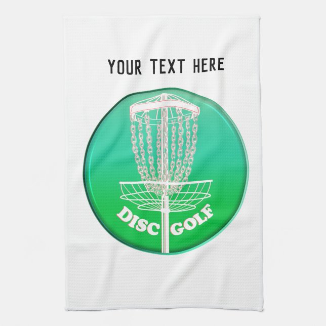 Disc Golf Frisbee Cage Kitchen Towel (Vertical)