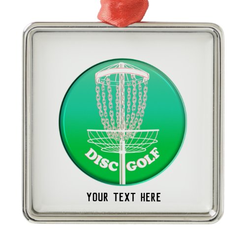 Disc Golf Frisbee Cage Metal Ornament