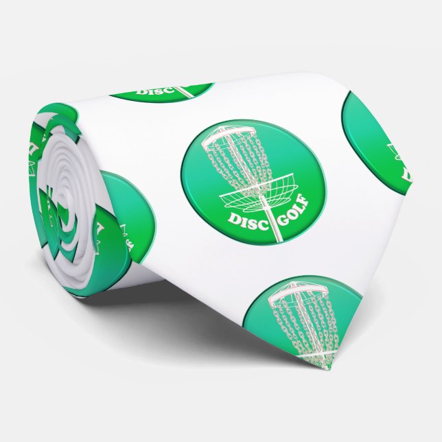 Disc Golf Frisbee Cage Neck Tie (Rolled)