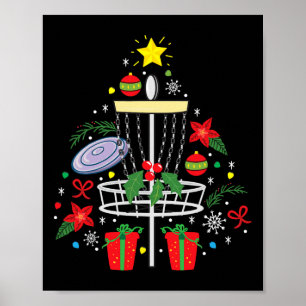 Disc Golf Frisbee Christmas Ornament Tree Funny Gi Poster