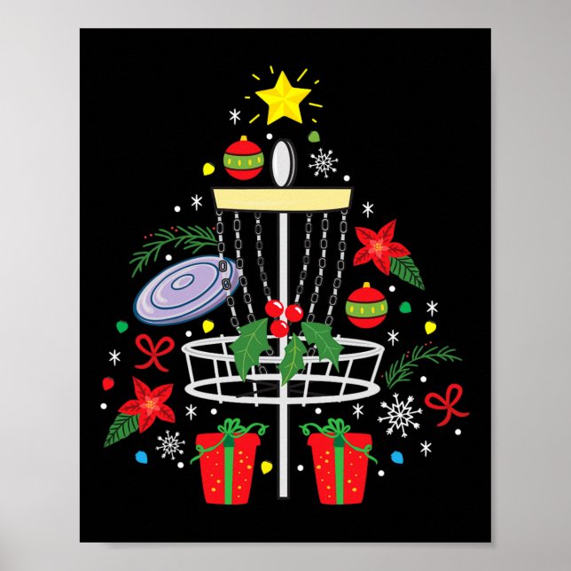Disc Golf Frisbee Christmas Ornament Tree Funny Gi Poster (Front)