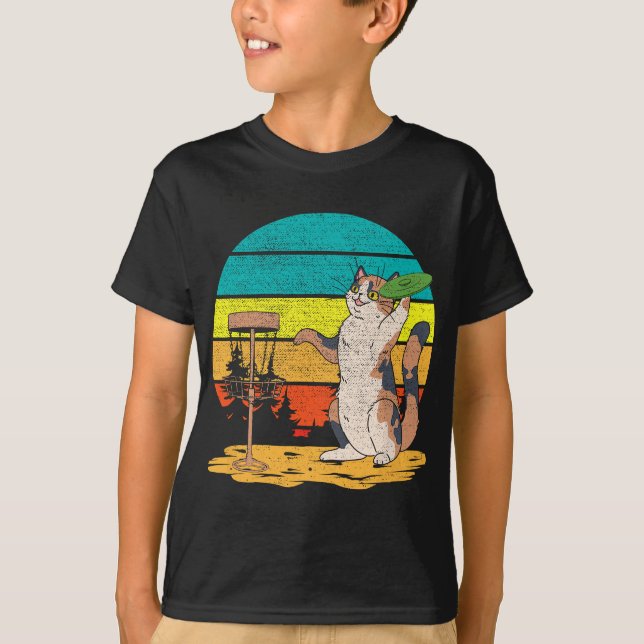 Disc-Golf-Frisbee-Golf Disc Sport-Players Cute Cat T-Shirt (Front)