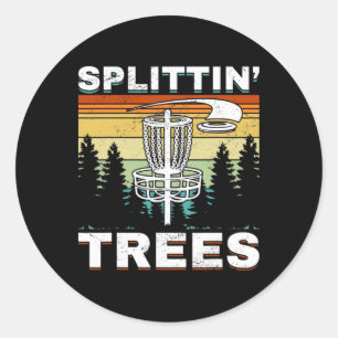Disc Golf Frisbee Golf Splittin´trees Classic Round Sticker