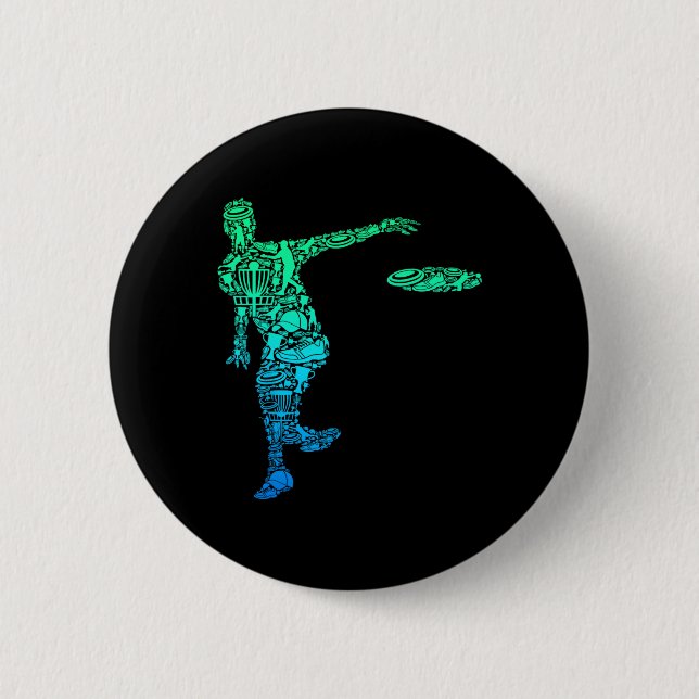 Disc Golf Frisbee Men Kids Boys  Button (Front)