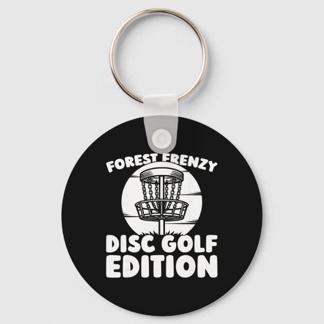 Disc Golf Frisbee - Outdoor Sport Tree _2  Keychain (Front)