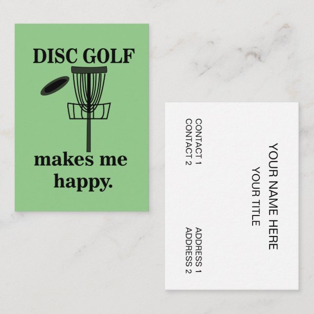 Disc Golf Frisbee Sport Golfer Disc Golf Business Card (Front/Back)