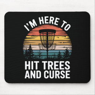 Disc Golf Funny Hit Trees And Curse Retro Disc Gol Mouse Pad