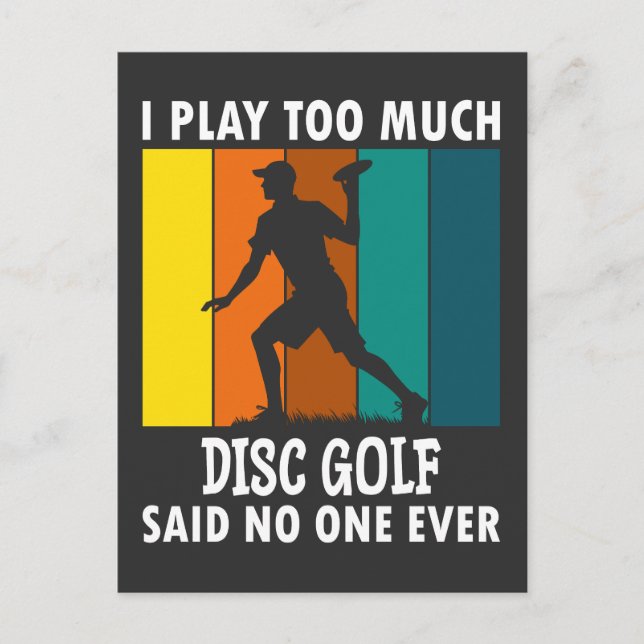 Disc Golf Funny Saying Retro Disc Golf Postcard (Front)