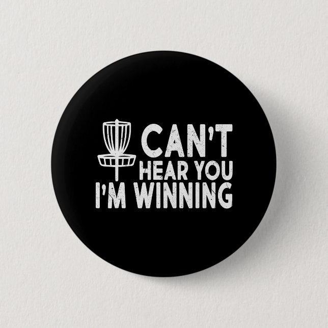 Disc Golf Funny Winner Champion Button (Front)