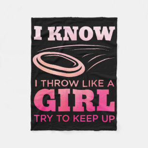 Disc Golf Girl Funny Disc Golfing Lover Player Gif Fleece Blanket