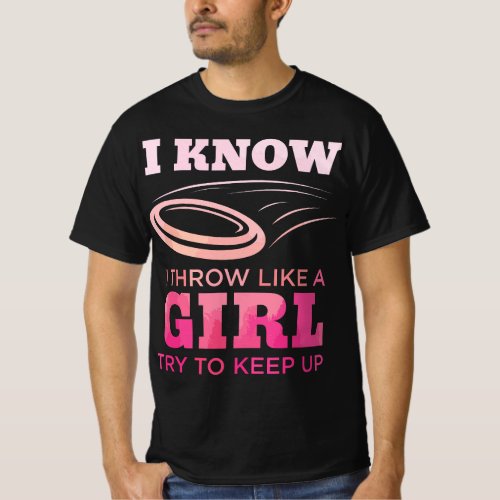 Disc Golf Girl Funny Disc Golfing Lover Player Gif T_Shirt