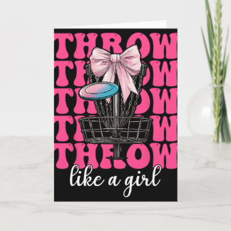 Disc Golf Girl Mom Mother's Day Discgolf Throw Lik Card