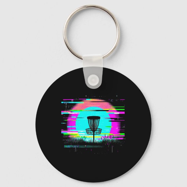 Disc Golf Glitch - Vintage Disc Golf Lover  Keychain (Front)