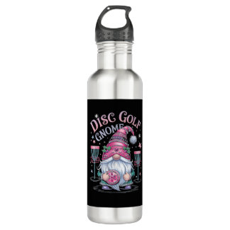 Disc Golf Gnome Christmas Cheer Fun Vibes T-Shirt Stainless Steel Water Bottle