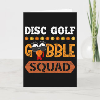 Disc Golf Gobble Squad Turkey Thanksgiving Golfer Card