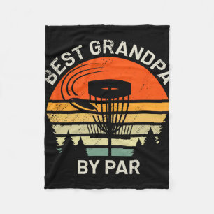 Disc Golf Grandpa Best Grandfather By Par Frisbee Fleece Blanket