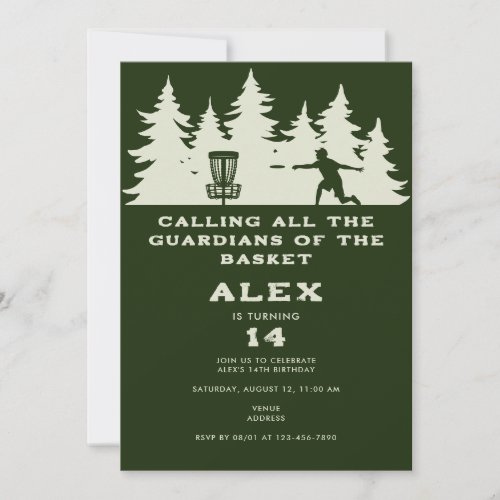 Disc Golf Guardians of the Disc Birthday Party  Invitation