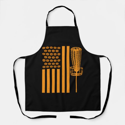 Disc Golf Halloween USA FLAG For DISCGOLF PLAYER Apron