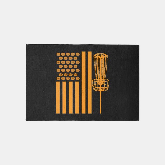 Disc Golf Halloween USA FLAG For DISCGOLF PLAYER Rug (Front)