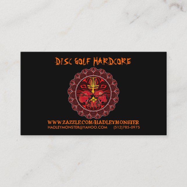 Disc Golf Hardcore Biz Cards (Front)