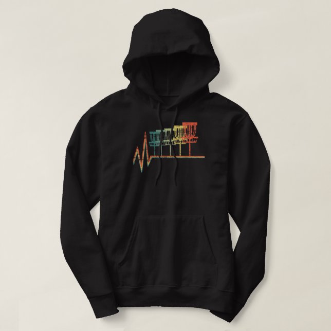 Disc Golf Heart Beat Disc Golf Lovers Hoodie (Design Front)