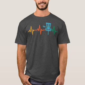 Disc Golf Heartbeat EKG Heart Rate Disk Golf T-Shirt