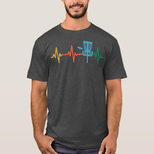 Disc Golf Heartbeat EKG Heart Rate Disk Golf T_Shirt
