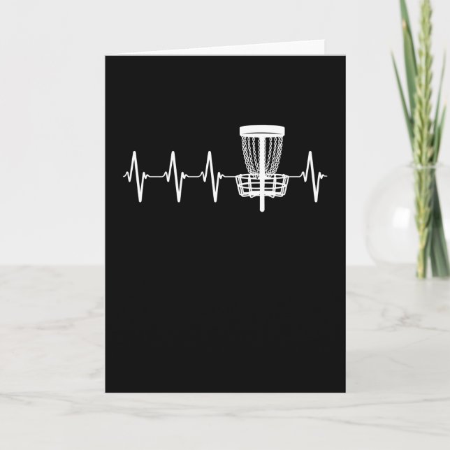 Disc Golf Heartbeat EKG Love Disc Golf Player Card (Front)