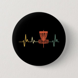 Disc Golf Heartbeat Love Frisbee Frolf Sports Wome Button