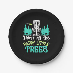 Disc Golf Hit The Happy Little Trees Paper Plates