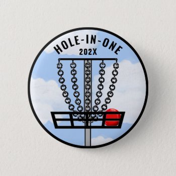 Disc Golf Hole-in-one Gift Button by partygames at Zazzle