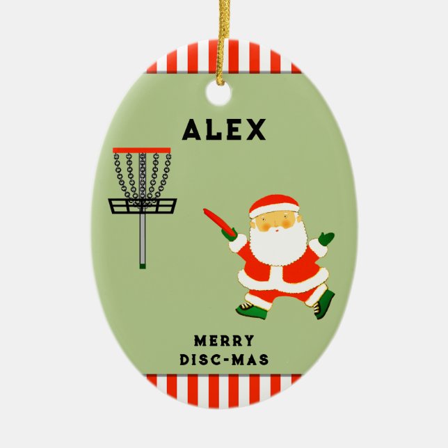 Disc Golf Holiday Gifts Ceramic Ornament (Front)