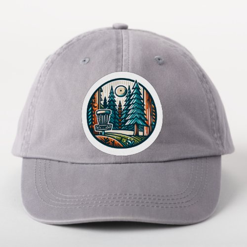 Disc Golf in the Woods Retro Vibe Art Patch