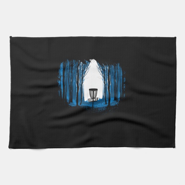 Disc Golf Into  Woods Long Sleeve Kitchen Towel (Horizontal)