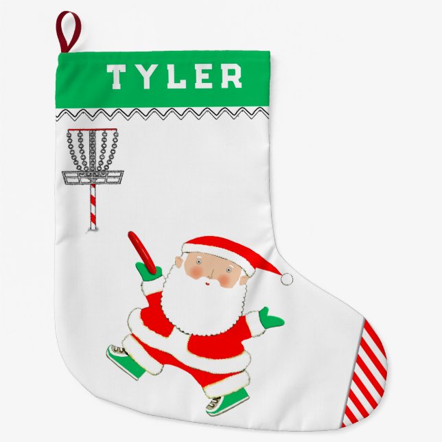 Disc Golf Large Christmas Stocking (Front)