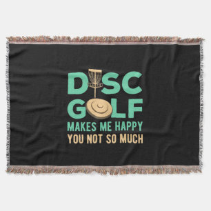 Disc Golf Makes Me Happy Throw Blanket