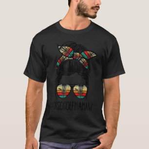 Disc Golf Mamaw Life Messy Bun Glasses Disc Golf T-Shirt