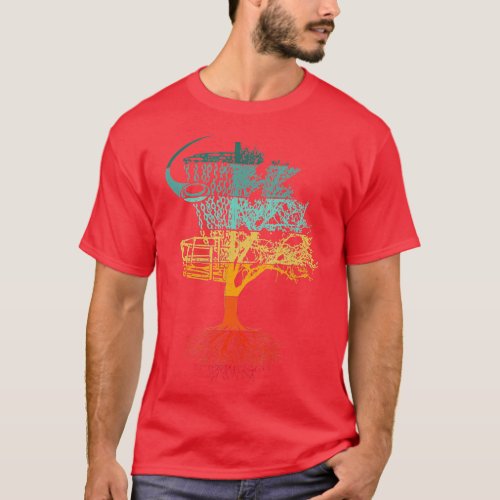 Disc Golf  Men Vintage Basket ree Golfer Boys ns  T_Shirt