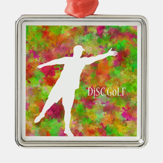 Disc Golf Metal Ornament (Front)
