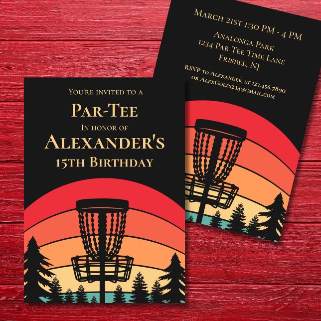Disc Golf Par Tee Frisbee Golf Birthday Invitation (Creator Uploaded)