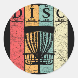 Disc Golf Periodic Table Elements Frolf Player Vin Classic Round Sticker