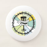 Disc Golf Personalized Couple Established Date<br><div class="desc">Personalized Frisbee for a couple. It has the disc golf theme and teal and yellow pop art background. Cute housewarming gift for newlyweds that like to disc golf.  



[224081a1d629]</div>