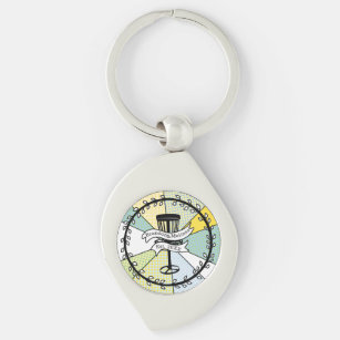 Disc Golf Personalized Couple Established Date  Keychain